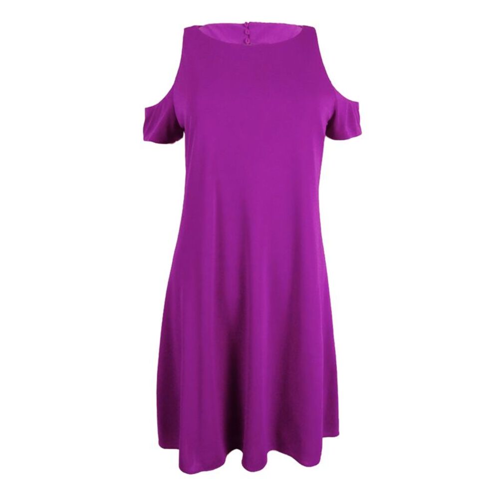 Lauren Ralph Lauren Women's Cold Shoulder Jersey Dress - Magenta
